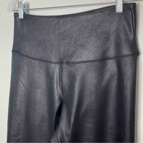 Modern Balance Black Faux Leather Crackle Leggings - Picture 4 of 6